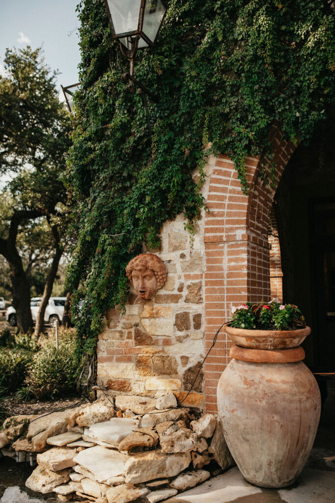 Tuscan-inspired architecture is photographed at Trattoria Lisina