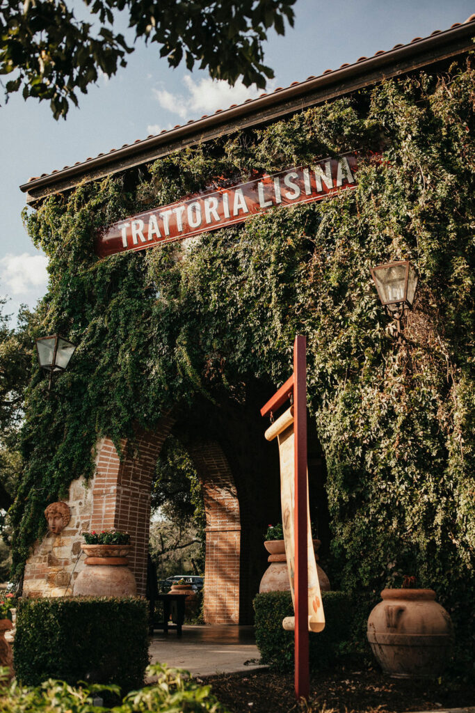 The venue front is photographed at a trattoria lisina wedding