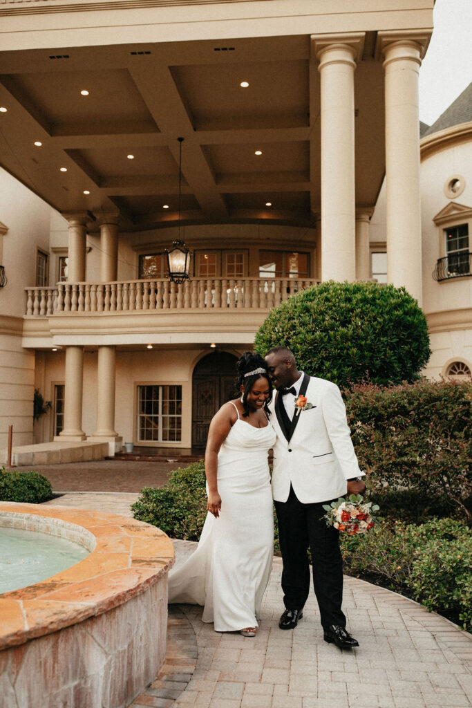 Newlyweds are photographed at the springs wedding and events