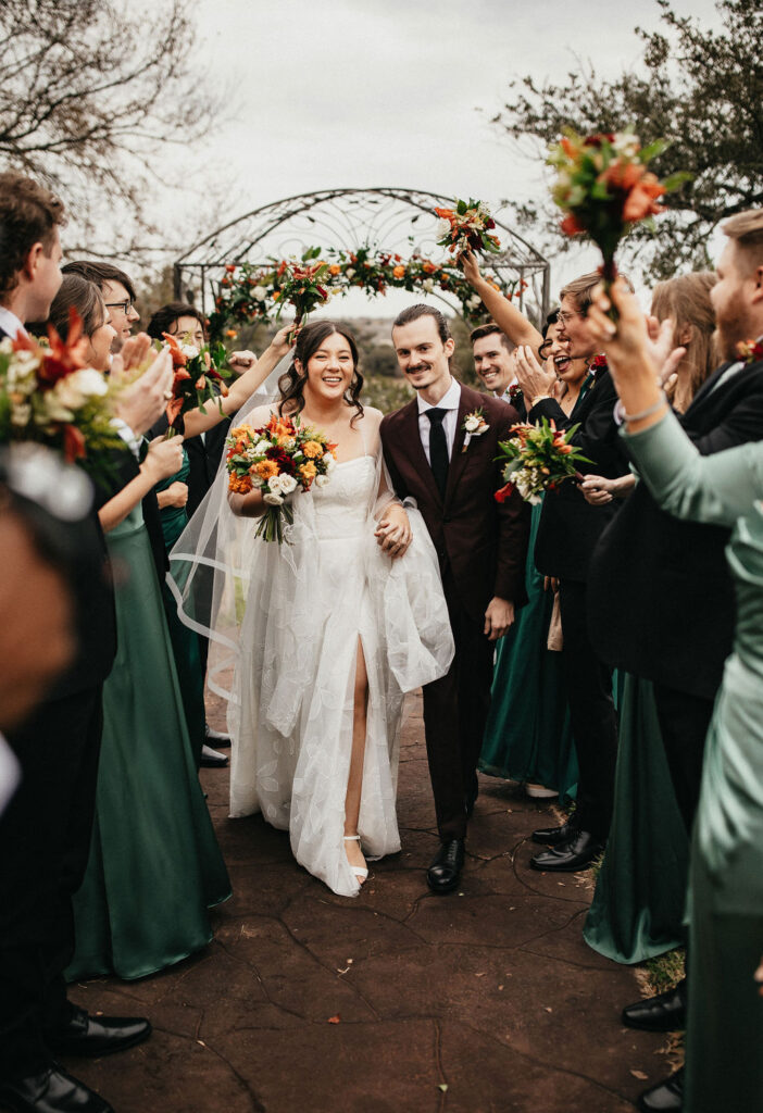 Newlyweds celebrate at their georgetown wedding held at Kindred Oaks 