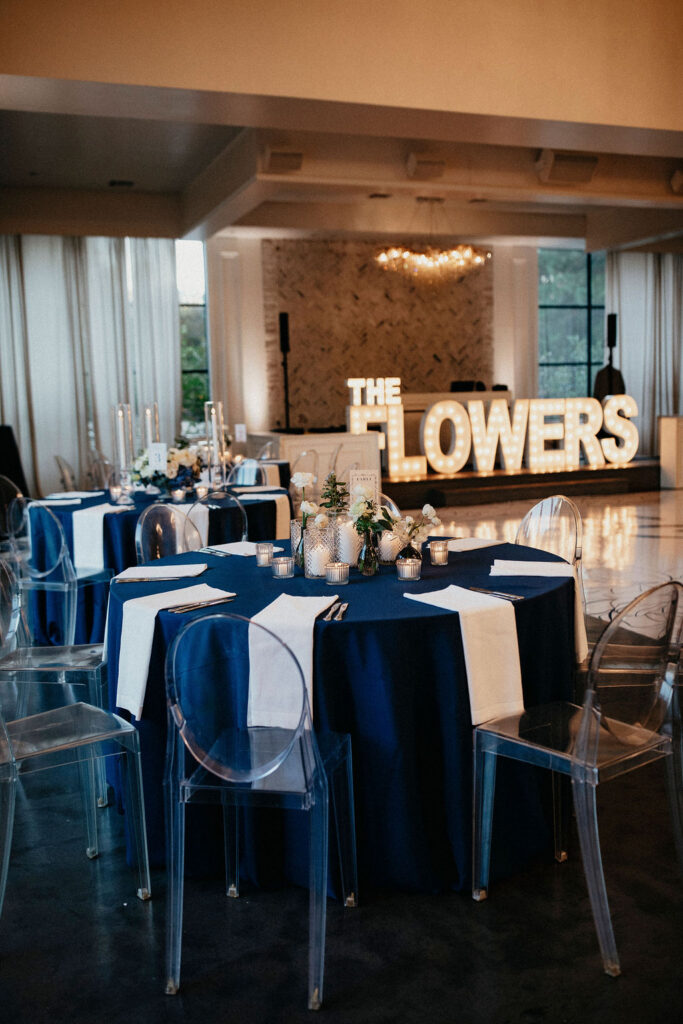 A wedding reception held at peach orchard venue in the woodlands tx 